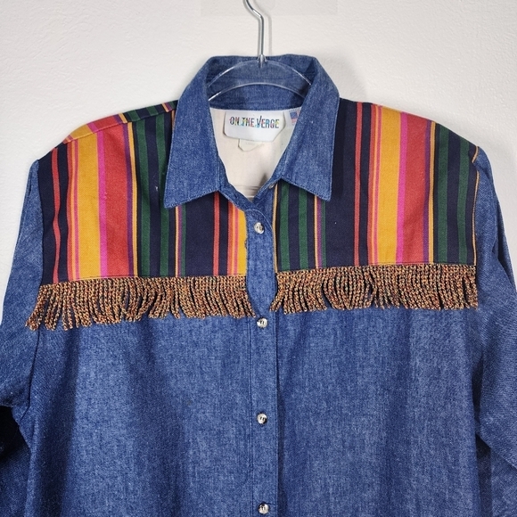 ON THE VERGE VINTAGE WESTERN DENIM SHIRT - Picture 5 of 11